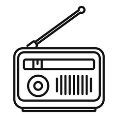 Poster - Radio podcast icon, outline style