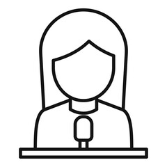 Poster - Podcast guest icon, outline style