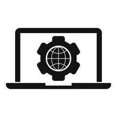 Poster - Outsource laptop icon, simple style