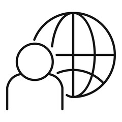 Poster - outsource global icon, outline style
