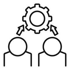 Sticker - Outsource programmer icon, outline style