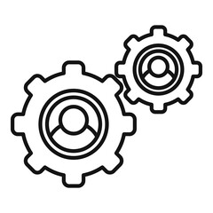 Poster - outsource smart gear icon, outline style
