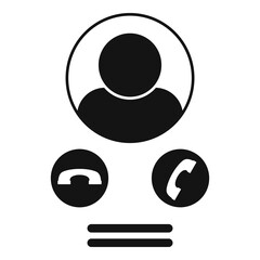 Poster - Income video call icon, simple style