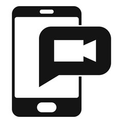 Sticker - App video call icon, simple style