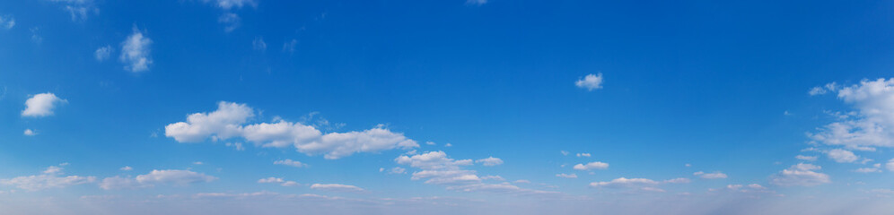 Panorama Blue sky and white clouds. Bfluffy cloud in the blue sky background