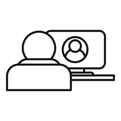 Poster - Personal video call icon, outline style