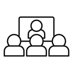 Poster - Conference video call icon, outline style