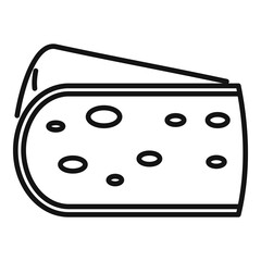 Canvas Print - Cheese gouda icon, outline style