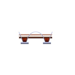 Poster - Road bridge icon, cartoon style