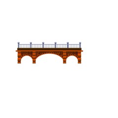 Wall Mural - Brick bridge icon, cartoon style