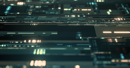 Poster - abstract tech geometric motion background. light string patterns and data flow, technology backgroun