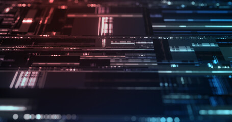 Poster - abstract light string patterns and data flow, technology background