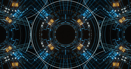 Poster - head-up display computer data. high tech. 3d rendering