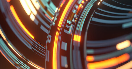 Poster - abstract tech background made of rectangular shapes and lines. geometric forms. 3d rendering
