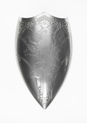 Poster - silver knight shield isolated on white background