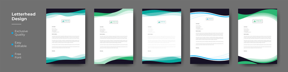 Wall Mural - modern creative & clean business style letterhead bundle of your corporate project design.set to pri