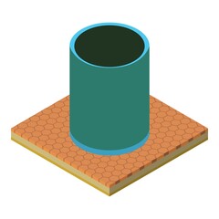 Poster - Trash can icon. Isometric illustration of trash can vector icon for web