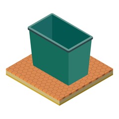 Poster - Rectangular container icon. Isometric illustration of rectangular container vector icon for web