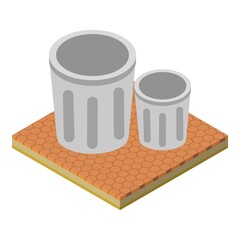 Poster - Waste bin icon. Isometric illustration of waste bin vector icon for web
