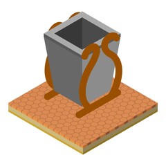 Poster - Square urn icon. Isometric illustration of square urn vector icon for web