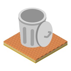 Poster - Trash basket icon. Isometric illustration of trash basket vector icon for web