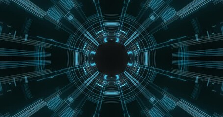 Poster - Virtual digital lock and safe, Abstract data processing, futuristic computer technology background. Blockchain, bitcoin mining concept. crypto currency digital encryption blocks. 4K loop, 3D rendering