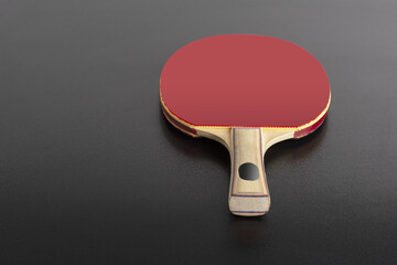 Canvas Print - Table tennis racket on the black background, editable mock-up template ready for design