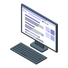 Poster - Ranking computer power icon. Isometric of Ranking computer power vector icon for web design isolated on white background