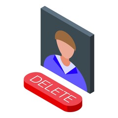 Poster - Delete user button icon. Isometric of Delete user button vector icon for web design isolated on white background