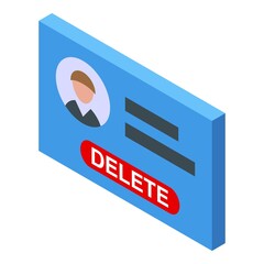 Poster - Delete user card icon. Isometric of Delete user card vector icon for web design isolated on white background