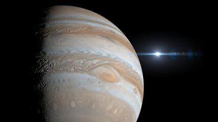 Wall Mural - planet jupiter enters retrograde motion 3d illustration