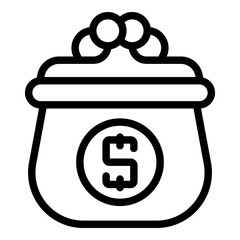Poster - Woman money wallet icon. Outline Woman money wallet vector icon for web design isolated on white background
