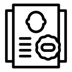 Poster - Blacklist page icon. Outline Blacklist page vector icon for web design isolated on white background