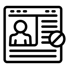 Poster - Blacklist login page icon. Outline Blacklist login page vector icon for web design isolated on white background
