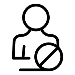 Poster - Blacklist block icon. Outline Blacklist block vector icon for web design isolated on white background