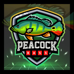 Canvas Print - Peacock bass fish mascot. esport logo design