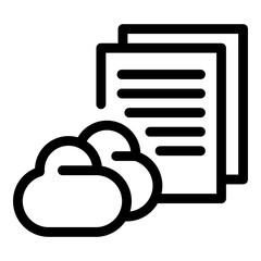Poster - Content data cloud icon. Outline Content data cloud vector icon for web design isolated on white background