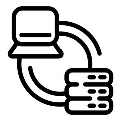 Poster - Content data server icon. Outline Content data server vector icon for web design isolated on white background