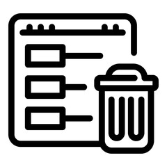 Poster - File recycle bin icon. Outline File recycle bin vector icon for web design isolated on white background