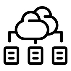 Poster - Data cloud communication icon. Outline Data cloud communication vector icon for web design isolated on white background
