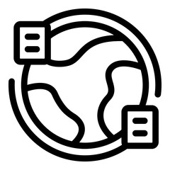 Poster - Global file transfer icon. Outline Global file transfer vector icon for web design isolated on white background