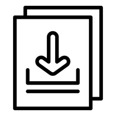 Poster - Filter search file icon. Outline Filter search file vector icon for web design isolated on white background