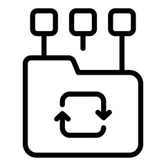 Poster - Filter search file folder icon. Outline Filter search file folder vector icon for web design isolated on white background