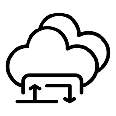 Poster - Filter search data cloud icon. Outline Filter search data cloud vector icon for web design isolated on white background