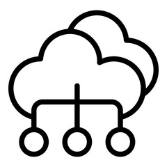 Poster - Filter search data cloud server icon. Outline Filter search data cloud server vector icon for web design isolated on white background