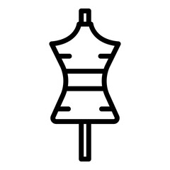 Poster - haberdashery mannequin icon. outline haberdashery mannequin vector icon for web design isolated on w