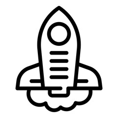 Poster - brainstorming rocket icon. outline brainstorming rocket vector icon for web design isolated on white