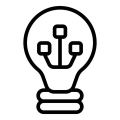 Poster - smart lightbulb icon. outline smart lightbulb vector icon for web design isolated on white backgroun