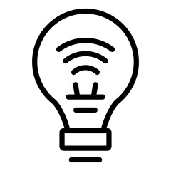 Poster - Invention smart lightbulb icon. Outline Invention smart lightbulb vector icon for web design isolated on white background
