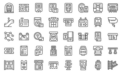 Poster - Subway ticket machine icon. Outline subway ticket machine vector icon for web design isolated on white background